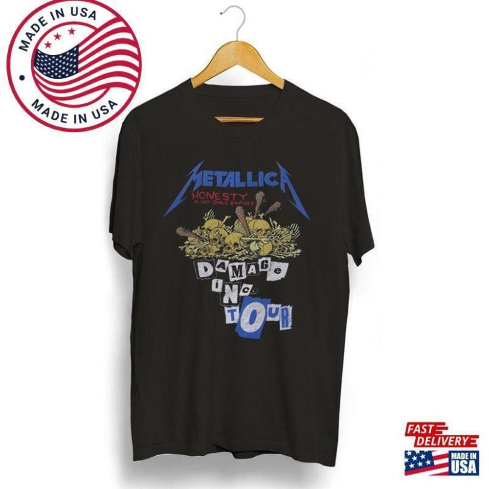 Metallica Band Tee Retro Aesthetic Distressed Shirt Concert T-Shirt World Tour